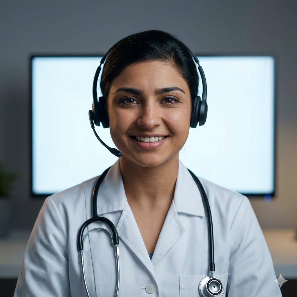 Indian senior receiving 24/7 telehealth care